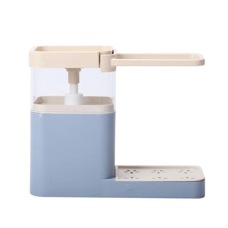 Flüssigseifenspender mit Aufhänger, 25x9,5x21 cm, Blau und Creme