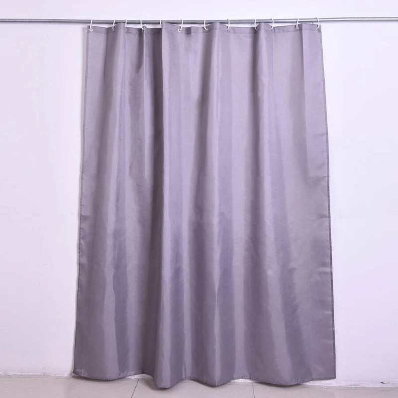 Duschvorhang mit 12 Haken, 180x180 cm, grau