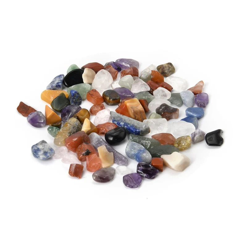 The 5th Season - Aromatherapie-Glasflasche mit Rosenquarz und Topas, mit Glasdeckel und Quasten, Größe 9,5x3,5*14cm, Inhalt: 100ml