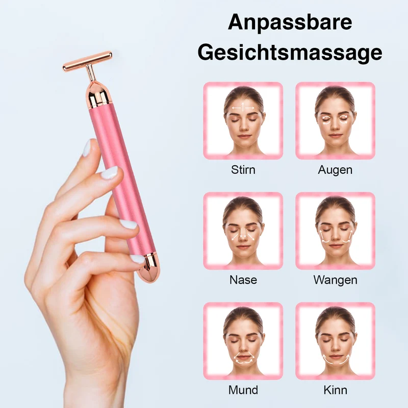 4-in-1 Beauty Bar Gesichtsmassagegerät - Größe: 15x3.8cm, weiß