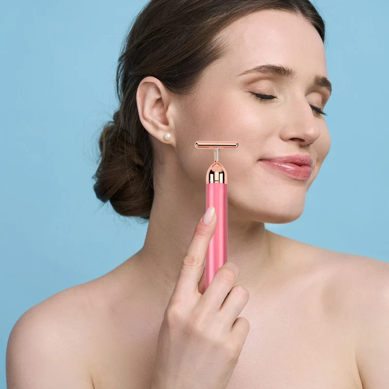 4-in-1 Beauty Bar Gesichtsmassagegerät - Größe: 15x3.8cm, weiß