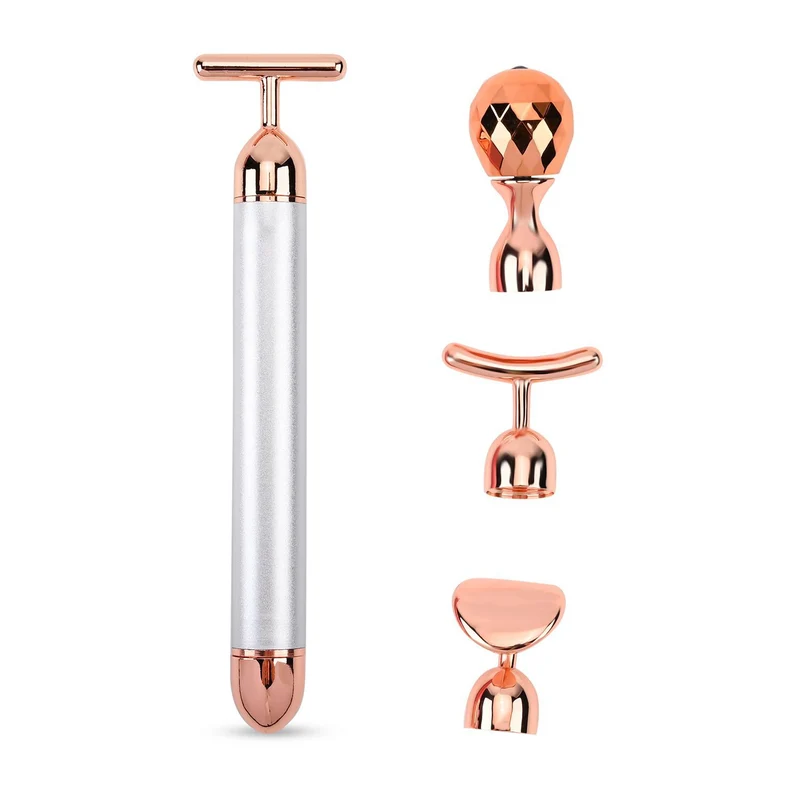 4-in-1 Beauty Bar Gesichtsmassagegerät - Größe: 15x3.8cm, weiß