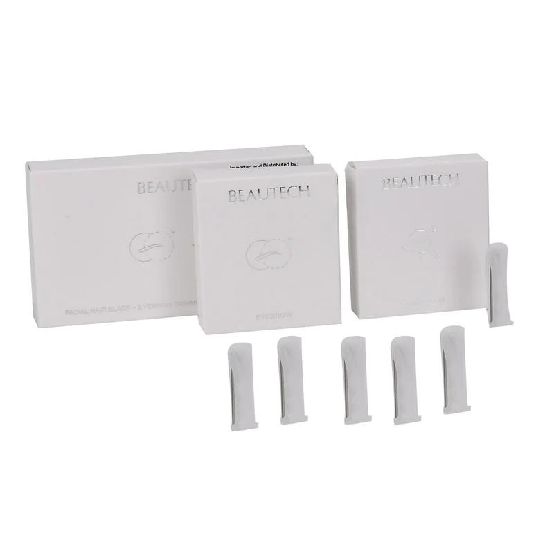 BEAUTECH Sechserpack Ersatzklingen - 3x Augenbrauen- & 3x Gesichtshaar-Entferner, Sanft und Schmerzfrei, Größe: 3,8x1,3x1,2 cm