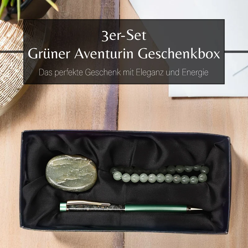 3er Exklusives Set - Sodalith - Eleganter Handstein, stilvolles Armband, und luxuriöser Kugelschreiber mit Kristallkugel
