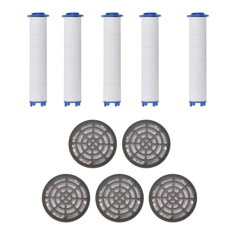 5er-Set Austauschbare Wasserfilter, Weiß und Schwarz, ABS,10cm Filterelement, 5.5cm Filterbox