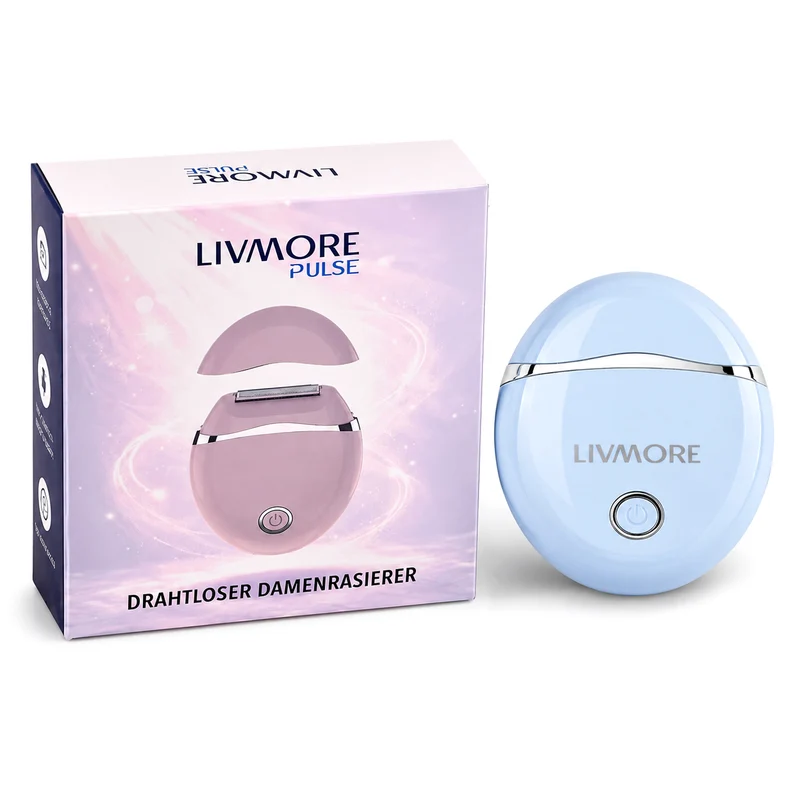 LIVMORE - 2 in 1 Shaver mit 316L Edelstahl Klinge, Aufladbar, 500 mah, Weiß