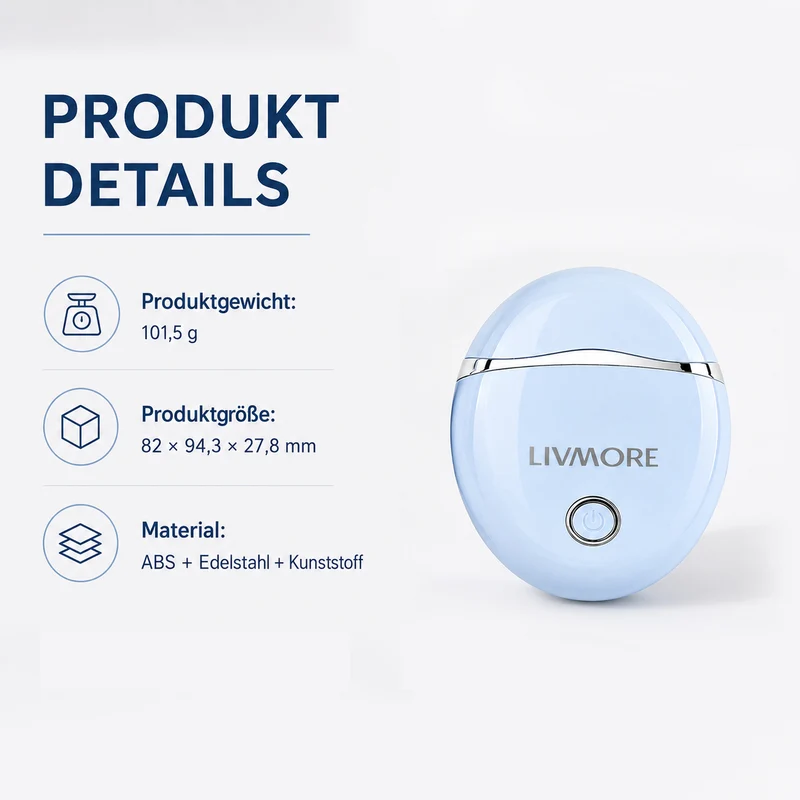 LIVMORE - 2 in 1 Shaver mit 316L Edelstahl Klinge, Aufladbar, 500 mah, Weiß