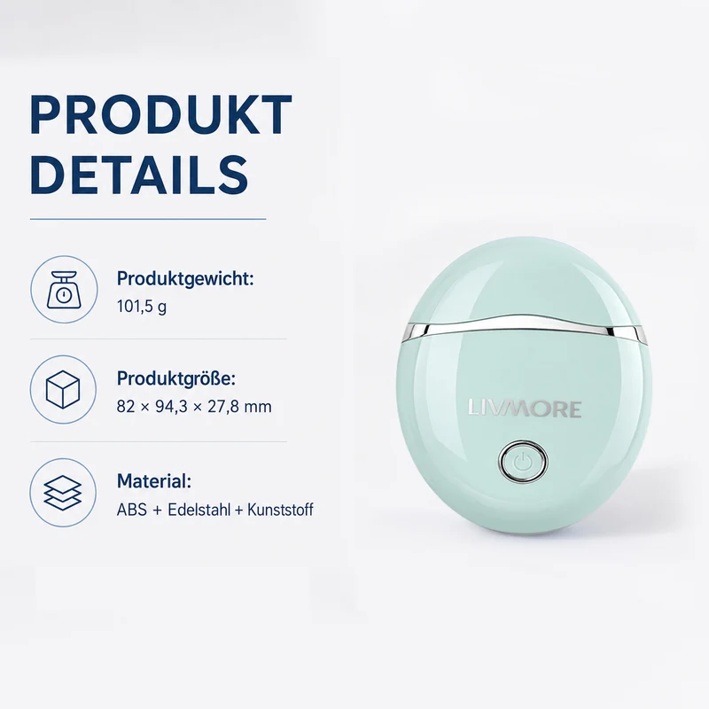 LIVMORE - 2 in 1 Shaver mit 316L Edelstahl Klinge, Aufladbar, 500 mah, Weiß