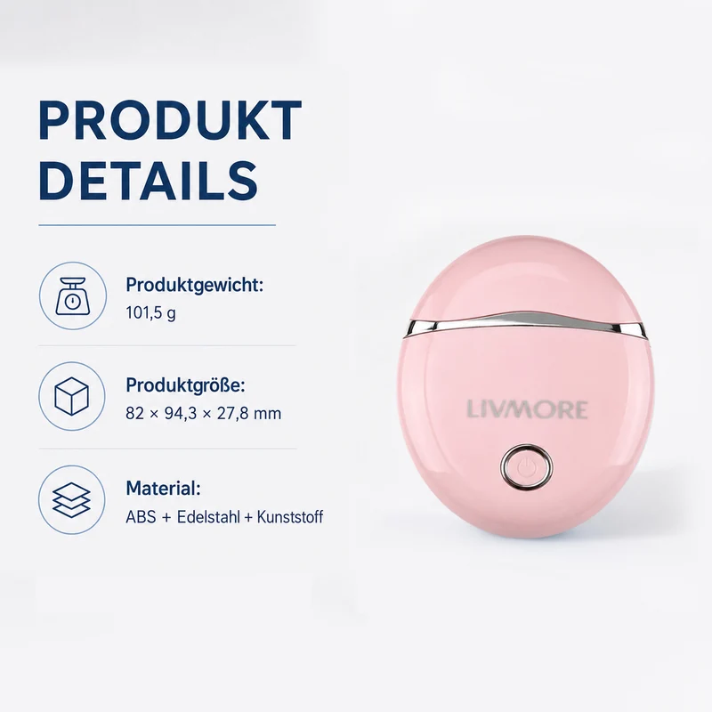 LIVMORE - 2 in 1 Shaver mit 316L Edelstahl Klinge, Aufladbar, 500 mah, Weiß
