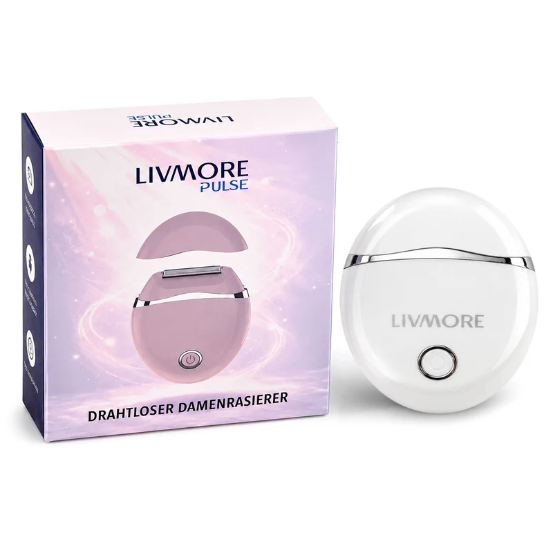 LIVMORE - 2 in 1 Shaver mit 316L Edelstahl Klinge, Aufladbar, 500 mah, Weiß