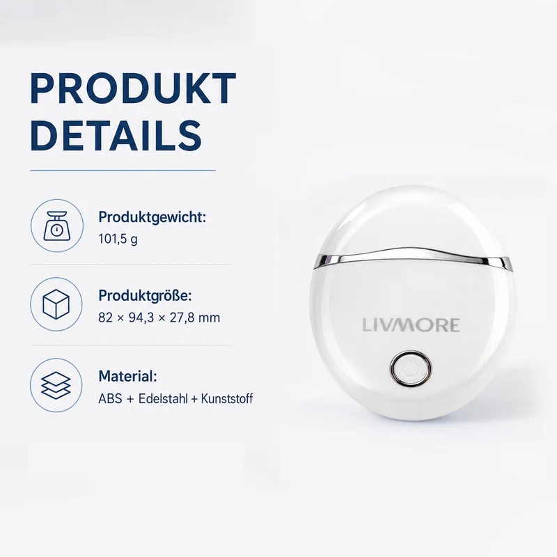 LIVMORE - 2 in 1 Shaver mit 316L Edelstahl Klinge, Aufladbar, 500 mah, Weiß