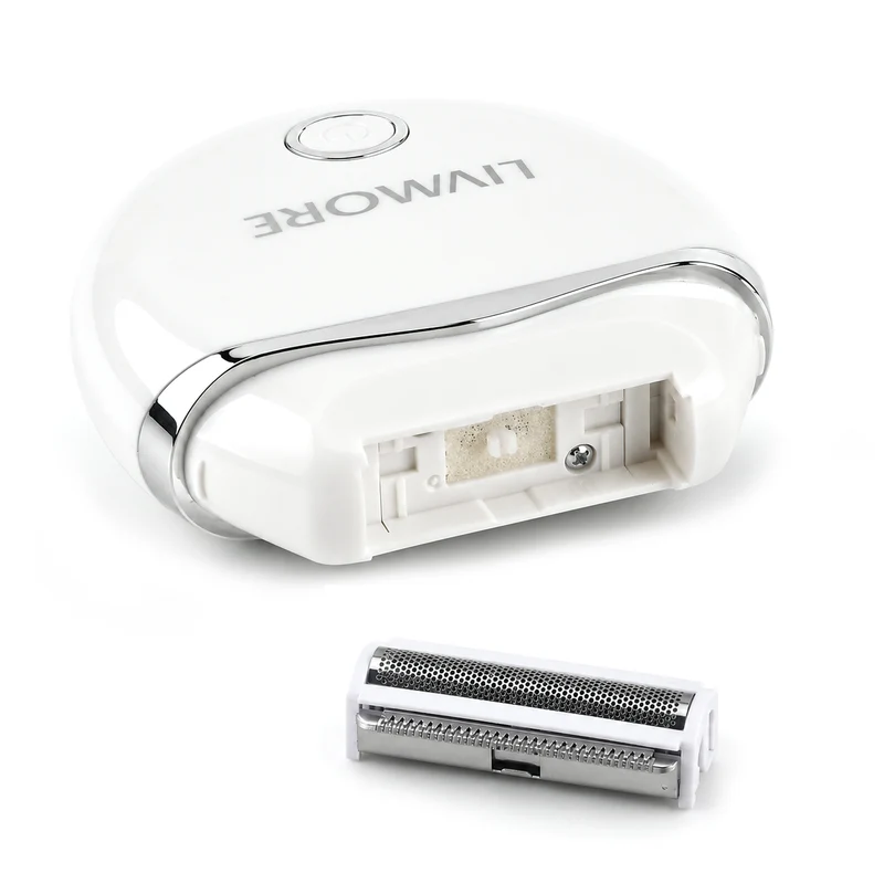 LIVMORE - 2 in 1 Shaver mit 316L Edelstahl Klinge, Aufladbar, 500 mah, Weiß