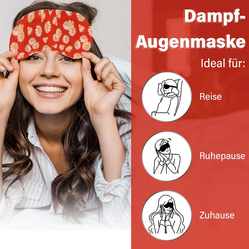 Lavendel-Dampf-Augenmasken, 10er-Pack - Selbstwärmend, entspannend mit Lavendelduft, lindert Trockenheit und Augenringe. Größe 18 x 8 cm