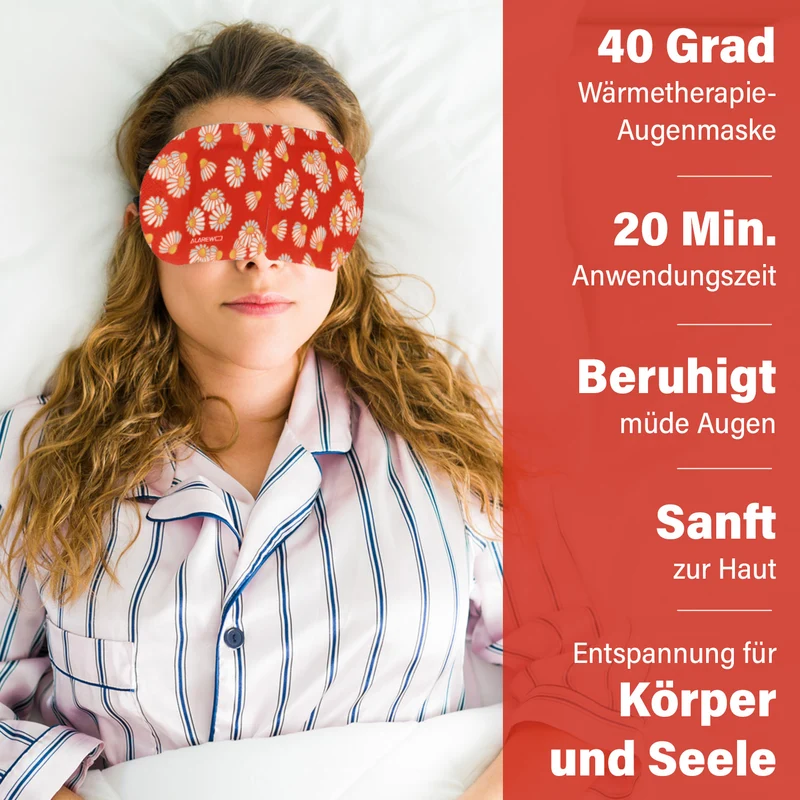 Lavendel-Dampf-Augenmasken, 10er-Pack - Selbstwärmend, entspannend mit Lavendelduft, lindert Trockenheit und Augenringe. Größe 18 x 8 cm
