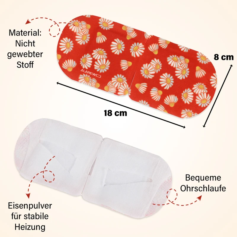 Lavendel-Dampf-Augenmasken, 10er-Pack - Selbstwärmend, entspannend mit Lavendelduft, lindert Trockenheit und Augenringe. Größe 18 x 8 cm