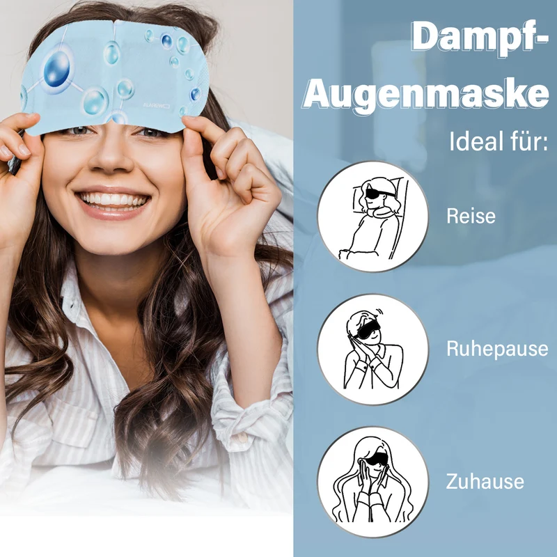 Lavendel-Dampf-Augenmasken, 10er-Pack - Selbstwärmend, entspannend mit Lavendelduft, lindert Trockenheit und Augenringe. Größe 18 x 8 cm