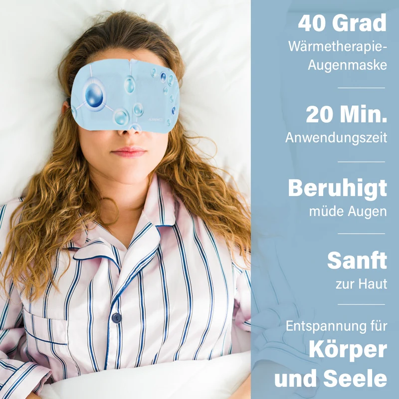 Lavendel-Dampf-Augenmasken, 10er-Pack - Selbstwärmend, entspannend mit Lavendelduft, lindert Trockenheit und Augenringe. Größe 18 x 8 cm