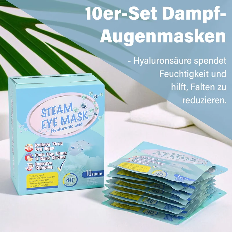 Lavendel-Dampf-Augenmasken, 10er-Pack - Selbstwärmend, entspannend mit Lavendelduft, lindert Trockenheit und Augenringe. Größe 18 x 8 cm