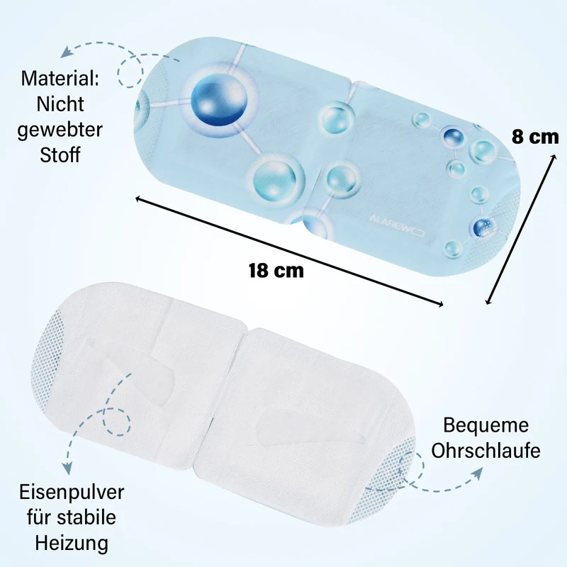 Lavendel-Dampf-Augenmasken, 10er-Pack - Selbstwärmend, entspannend mit Lavendelduft, lindert Trockenheit und Augenringe. Größe 18 x 8 cm