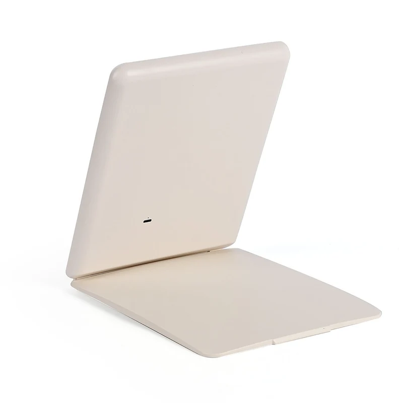 Faltbarer LED-beleuchteter Schminkspiegel, 3 Helligkeitsstufen, Doppelseitige Spiegelflächen, Größe: 26x19x2.3cm, Rosa