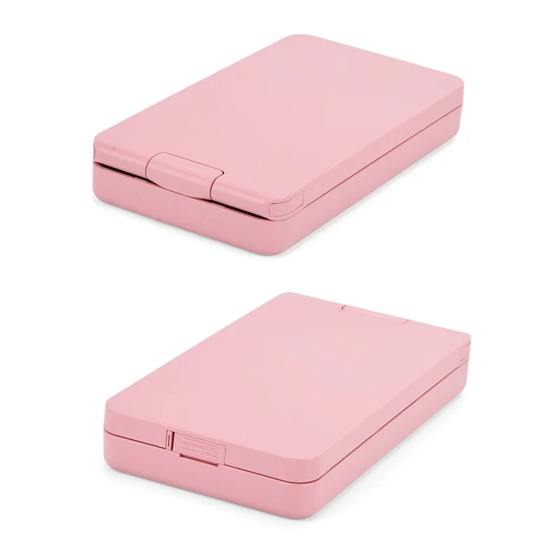 Aufbewahrungsbox mit LED-Spiegel und 5-teiligem Make-up-Pinselset, 16x9x3 cm, Grün