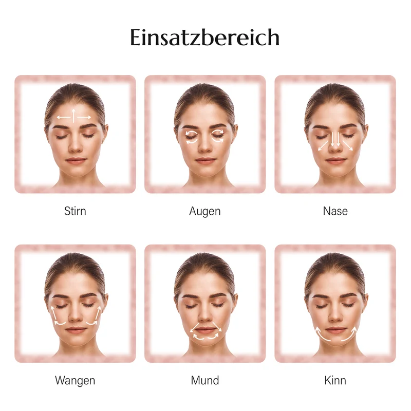 Marmorweiß Gesichtsroller-Massagegerät mit Doppelkopf 2 Kugeln zur Hautstraffung und -festigung, Marmorweiß