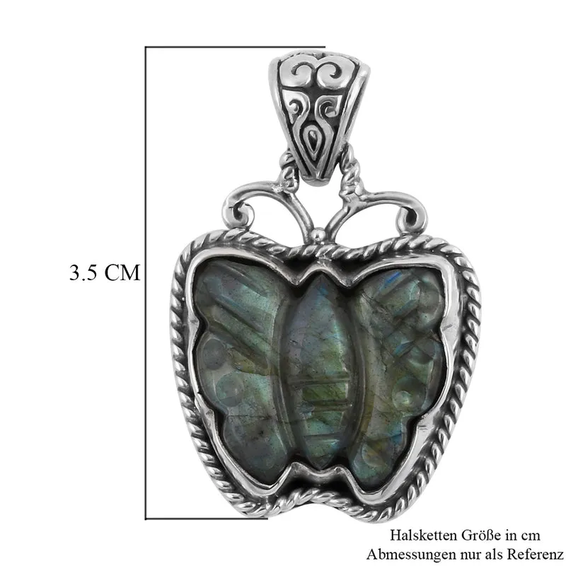 Royal Bali Kollektion - Labradorit Anhänger, 925 Silber ca. 15.56 ct