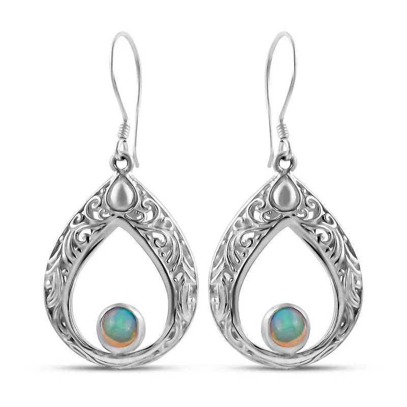 Royal Bali Kollektion - natürliche, äthiopische Opal-Ohrringe, 925 Silber ca. 0,68 ct