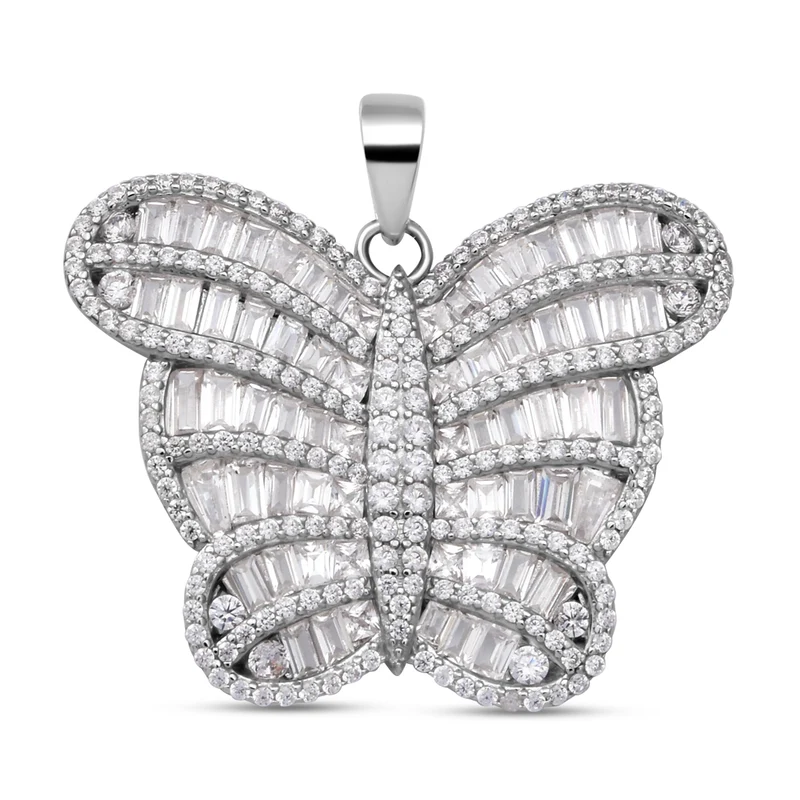 Lustro Stella - weißer Zirkonia-Anhänger, 925 Silber rhodiniert ca. 7.59 ct