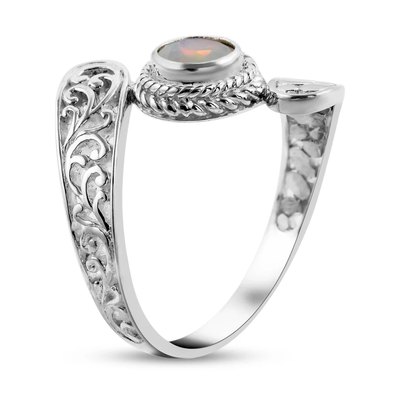 Royal Bali Kollektion - natürlicher, äthiopischer Opal-Ring, 925 Silber ca. 0,60 ct