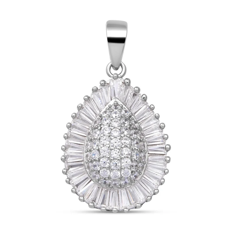 Lustro Stella - weißer Zirkonia-Anhänger, 925 Silber rhodiniert ca. 2,79 ct