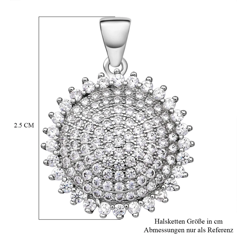 Lustro Stella - weißer Zirkonia-Anhänger, 925 Silber rhodiniert ca. 1,79 ct