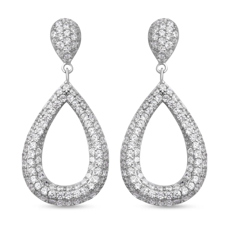 Lustro Stella - Weiße Zirkonia-Ohrringe, 925 Silber rhodiniert ca. 3.09 ct