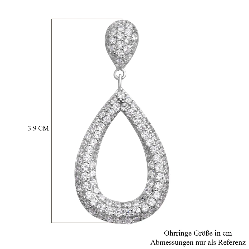 Lustro Stella - Weiße Zirkonia-Ohrringe, 925 Silber rhodiniert ca. 3.09 ct