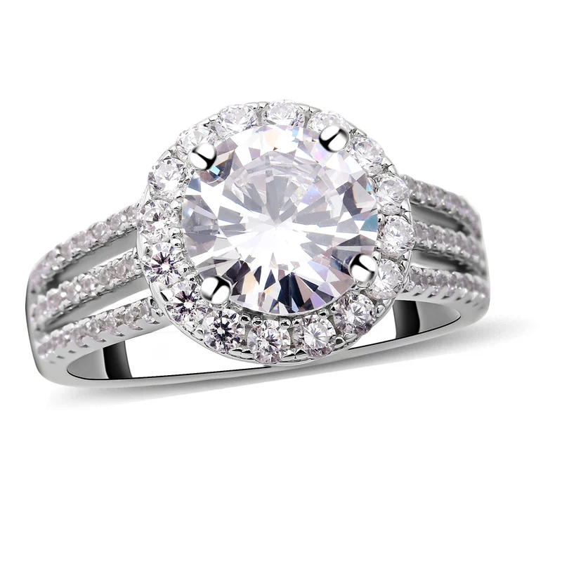 Lustro Stella - Weißer Zirkonia-Ring, 925 Silber rhodiniert ca. 1,52 ct