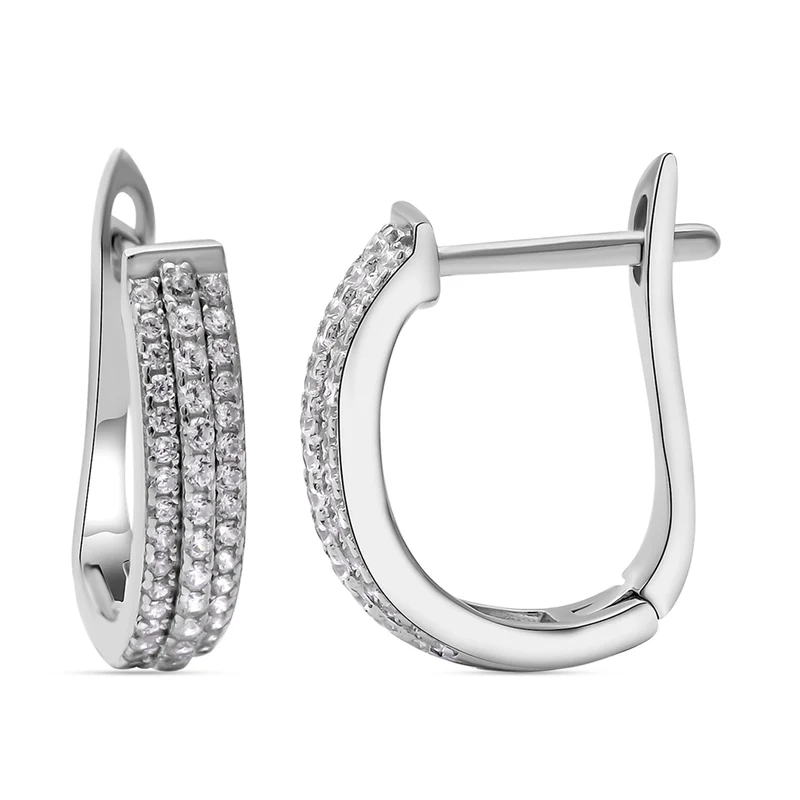 Lustro Stella - Weiße Zirkonia-Ohrringe, 925 Silber rhodiniert ca. 1.29 ct