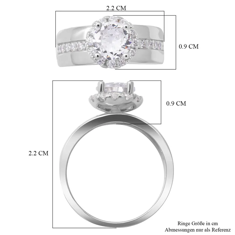 Lustro Stella - Weißer Zirkonia-Ring, 925 Silber rhodiniert ca. 0,86 ct