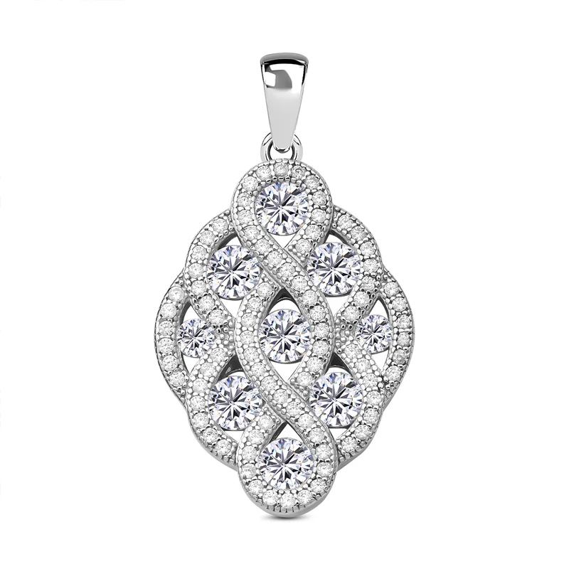 Lustro Stella - Weißer Zirkonia-Anhänger, 925 Silber rhodiniert ca. 1.73 ct