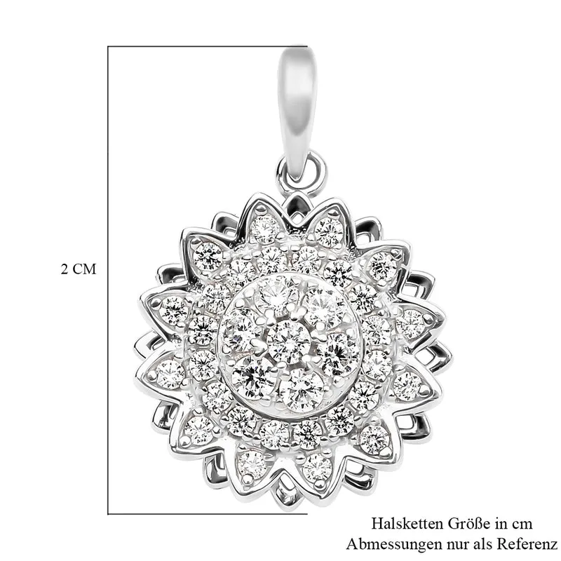 Lustro Stella - Weißer Zirkonia Anhänger, 925 Silber rhodiniert ca. 0.63 ct
