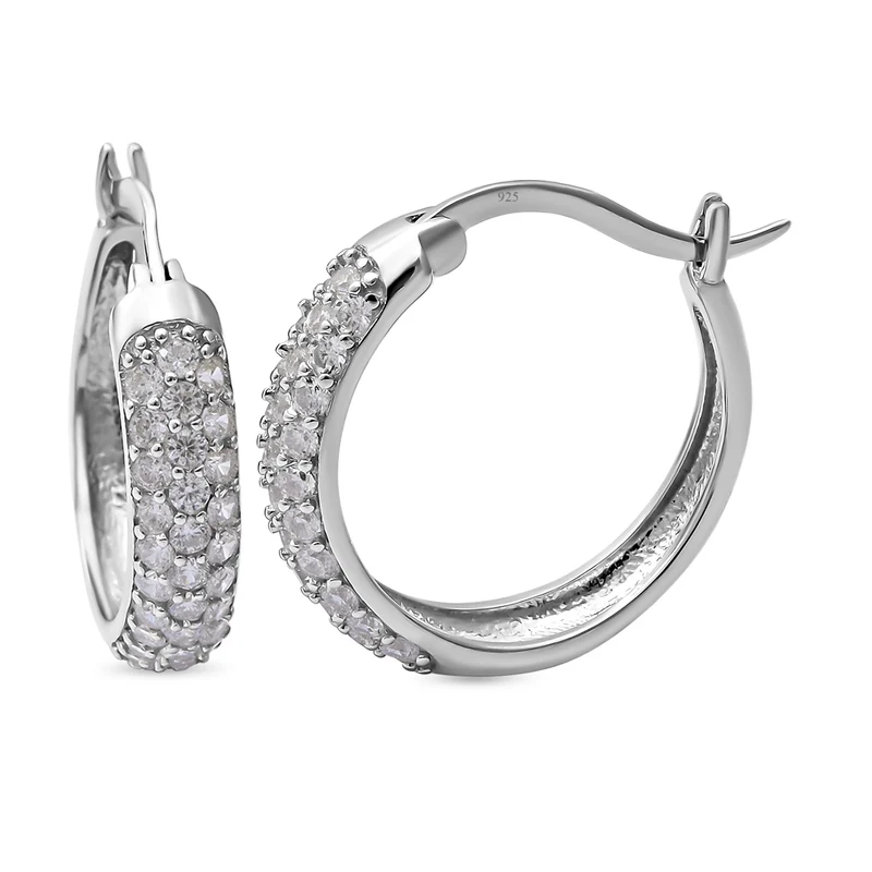 Lustro Stella - Weiße Zirkonia-Ohrringe, 925 Silber rhodiniert ca. 1.00 ct