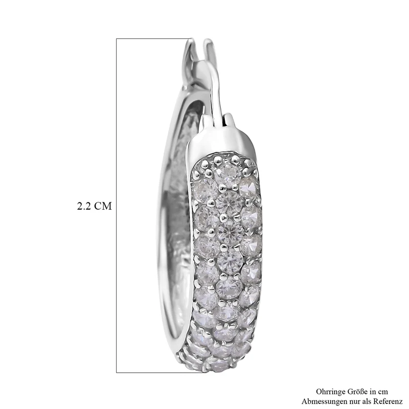 Lustro Stella - Weiße Zirkonia-Ohrringe, 925 Silber rhodiniert ca. 1.00 ct