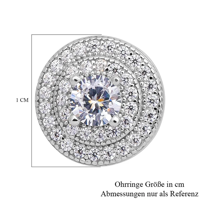 Lustro Stella - Weiße Zirkonia-Ohrringe, 925 Silber ca. 1,40 ct