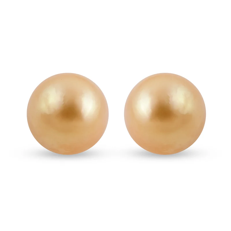 Iliana - Goldene Südseeperlen-Ohrringe, (11-12mm), 750 Gold