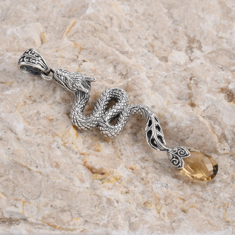 Royal Bali - Citrin Anhänger, 925 Silber ca. 7.00 ct