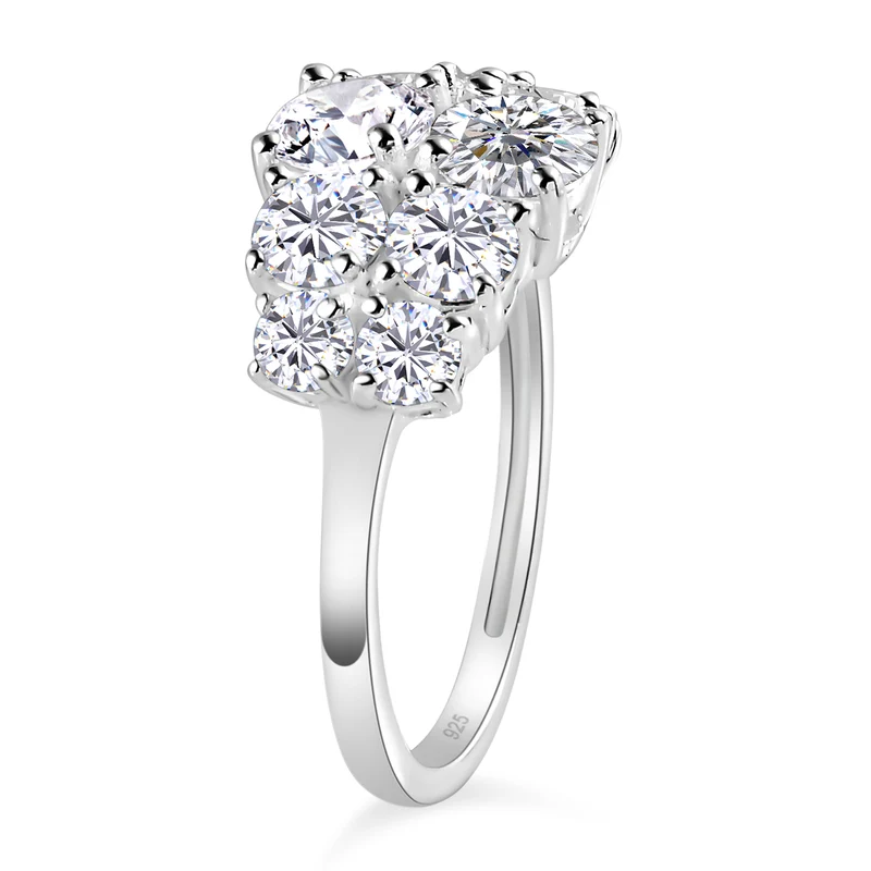 Lustro Stella - Weißer Zirkonia-Ring, 925 Silber ca. 3.91 ct