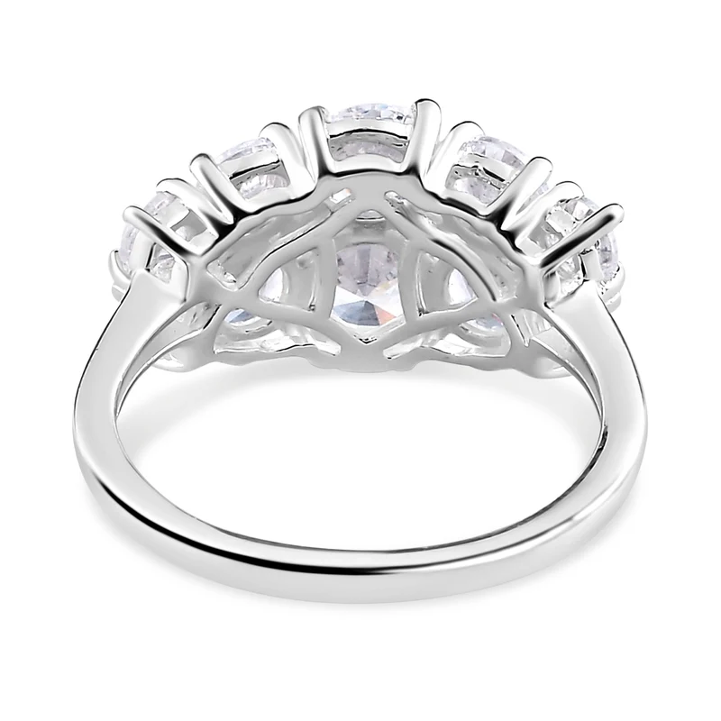 Lustro Stella - Weißer Zirkonia-Ring, 925 Silber ca. 3.91 ct