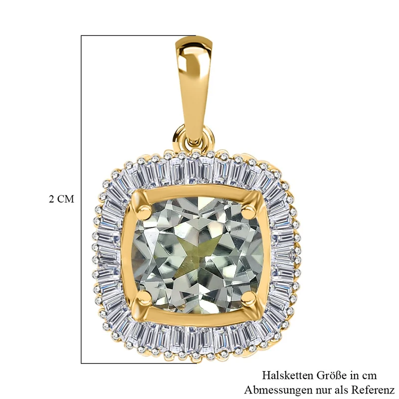 ILIANA AAA Turkizit und weißer Diamant SI G-H Anhänger, 750 Gelbgold ca. 2.66 ct