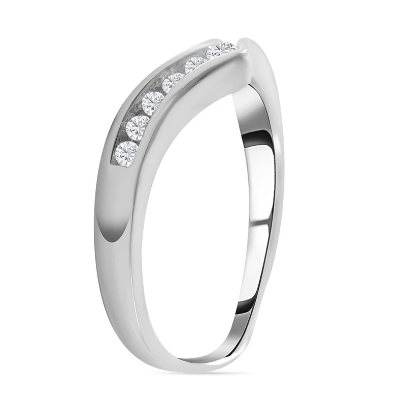 Lustro Stella - Weißer Zirkonia-Ring, 925 Silber rhodiniert ca. 0,18 ct