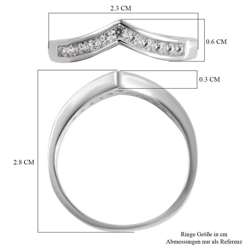 Lustro Stella - Weißer Zirkonia-Ring, 925 Silber rhodiniert ca. 0,18 ct