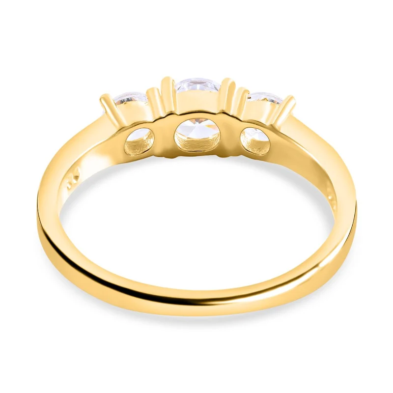 Lustro Stella - Weißer Zirkonia-Ring, 925 Silber vergoldet ca. 1,75 ct